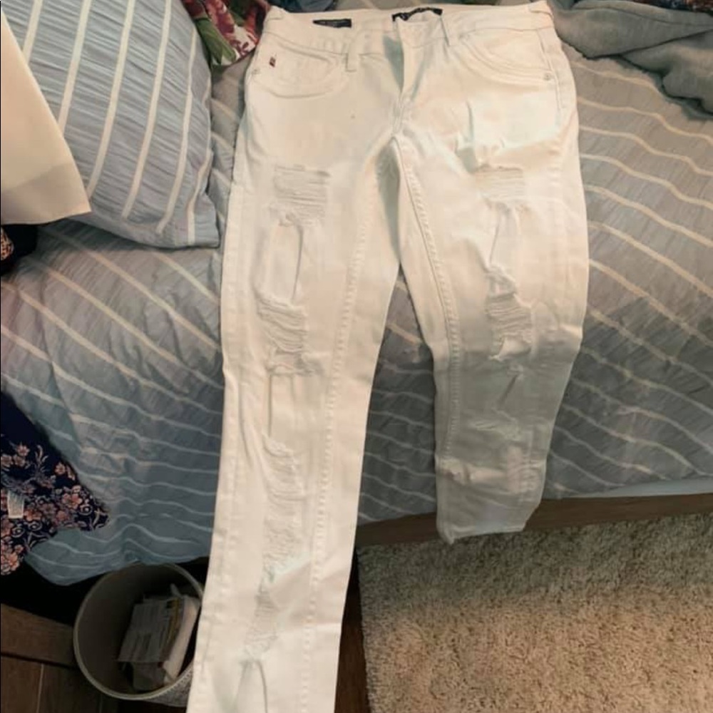 White holy skinny jeans